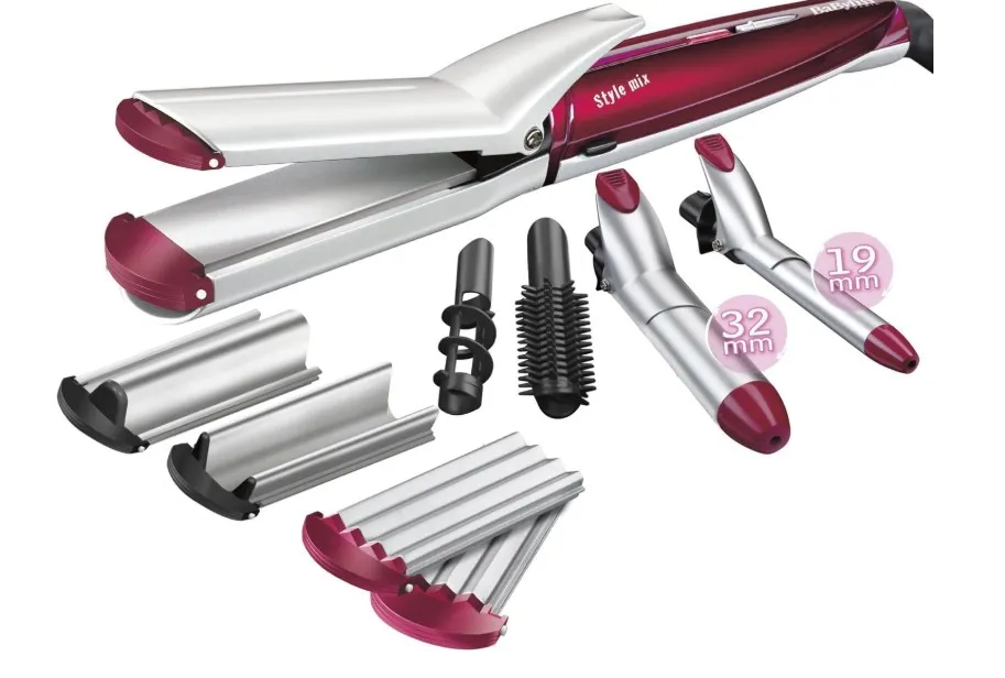 BaByliss Multi Styler 10-In-1 Hair Styler | 6 Style Settings For Perfect Hair Style | With Curling/ Straightening/ Crimping/ Waver/ Spiral Plates & Hair Pins | Shock & Break Proof | MS22SDE (Purple) 3