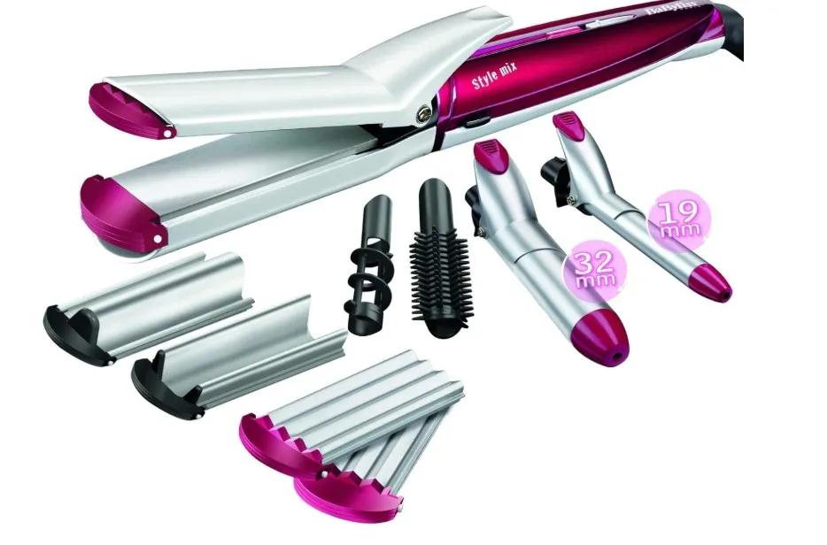 BaByliss Multi Styler 10-In-1 Hair Styler | 6 Style Settings For Perfect Hair Style | With Curling/ Straightening/ Crimping/ Waver/ Spiral Plates & Hair Pins | Shock & Break Proof | MS22SDE (Purple) 4