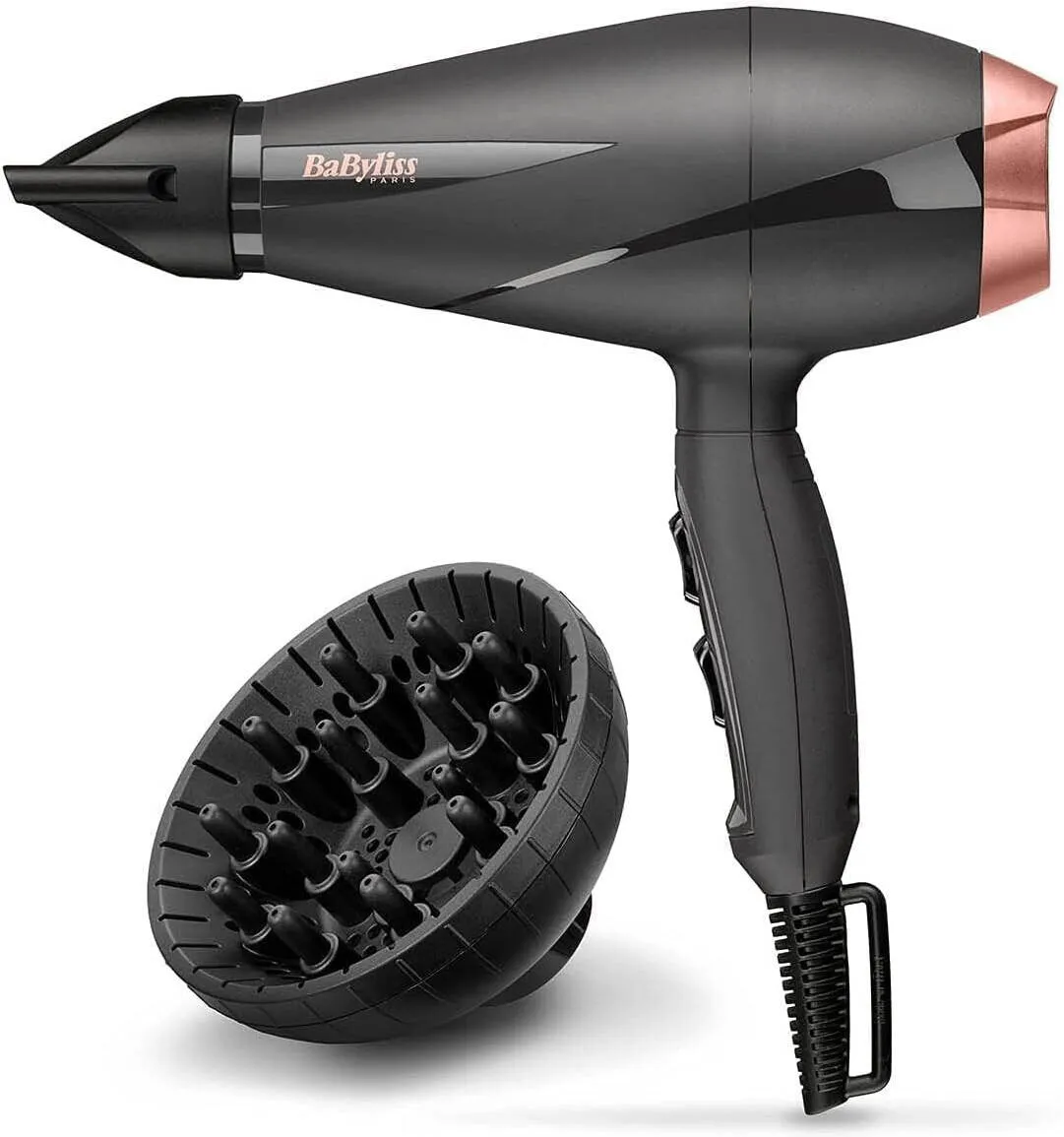 BaByliss Paris 6709DSDE Professional Ionic Hair Dryer, 2100W, Italian AC Motor, 106km/h Air Speed, 6mm Concentrator, Lockable Cold Shot, Black