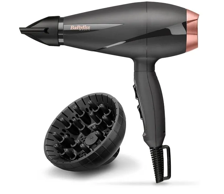 BaByliss Paris Hair Dryer, Salon-grade Motor With 2100w & Ionic Frizz-control, 6mm Ultra-slim Concentrator Nozzle With Lockable Cold Shot, Italian-made For Lasting Performance, 6709DSDE (Black)