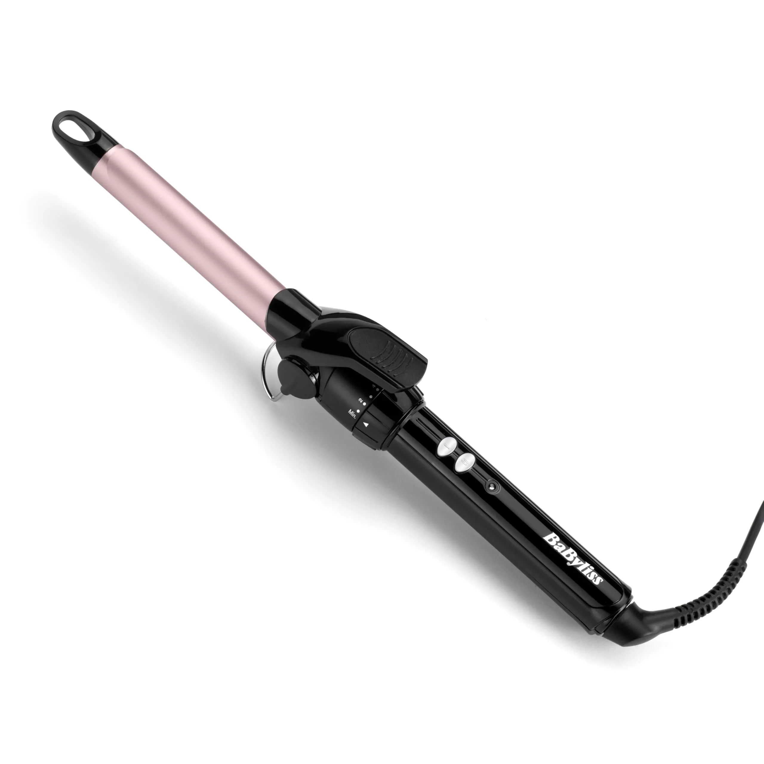 BaByliss Pro 180 Hair Curler C319E, 19mm Sublim’ Touch Barrel, 10 Temperature Settings up to 180°C, Cool Tip and Swivel Cord, Black/Pink
