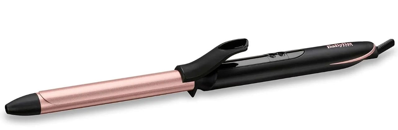 BaByliss Rose Quartz 19mm Curling Tong | Advanced Ceramics Ultra-Fast Heat Up Hair Curling Iron | Non Ionic 2.5m Swivel Cord | 6 Heat Settings From 160°C-210°C With Auto Shut Off | C450SDE (Rose Gold)