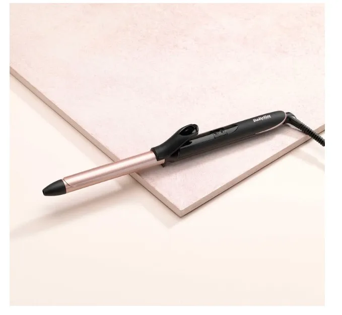BaByliss Rose Quartz 19mm Curling Tong | Advanced Ceramics Ultra-Fast Heat Up Hair Curling Iron | Non Ionic 2.5m Swivel Cord | 6 Heat Settings From 160°C-210°C With Auto Shut Off | C450SDE (Rose Gold) 3