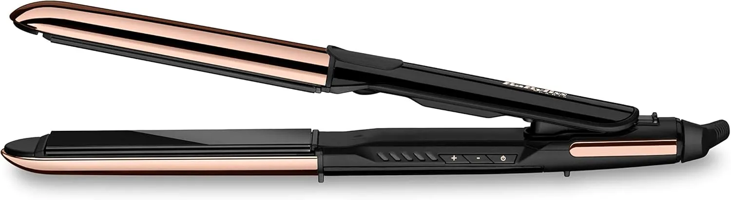 BaByliss Straightener, 28mm Titanium Plates For Efficient Styling, 5 Temperature Settings For Versatility With Fast Heat-up Time, Lightweight And Ergonomic Design With Shiny Results, ST482SDE (Gold) 4