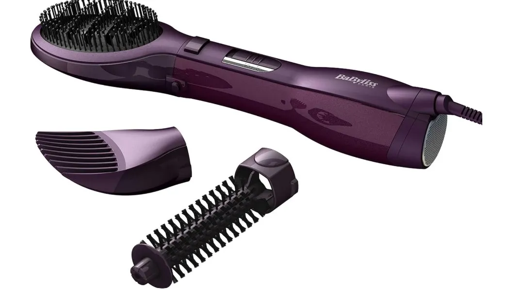 BaByliss The Paddle Air Brush Airstyler, High-Octane 1000W Pro Styling Brush, Adjustable 2 Speeds & Temperature Settings For Quick Dry, Ionic Function With 3 FREE Attachments, AS115SDE (Purple) 2
