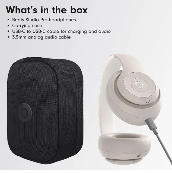 Beats Studio Pro - Wireless Bluetooth Noise Cancelling Headphones - Personalized Spatial Audio, USB-C Lossless Audio, Apple & Android Compatibility, Up to 40 Hours Battery Life - Sandstone 4
