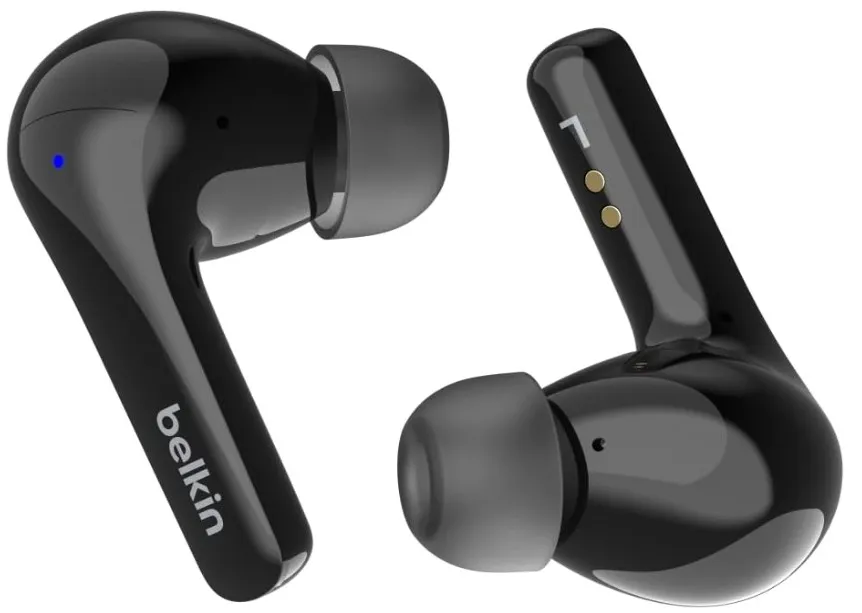 Belkin SoundForm™ Motion True Wireless Earbuds, Noise Cancelling Ear Buds with Wireless Charging Case & Dual Microphone - IPX5 Water Resistant Bluetooth Headphones for iPhone & Samsung - Black