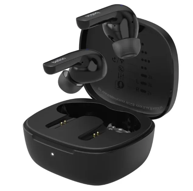 Belkin SoundForm™ Motion True Wireless Earbuds, Noise Cancelling Ear Buds with Wireless Charging Case & Dual Microphone - IPX5 Water Resistant Bluetooth Headphones for iPhone & Samsung - Black 3