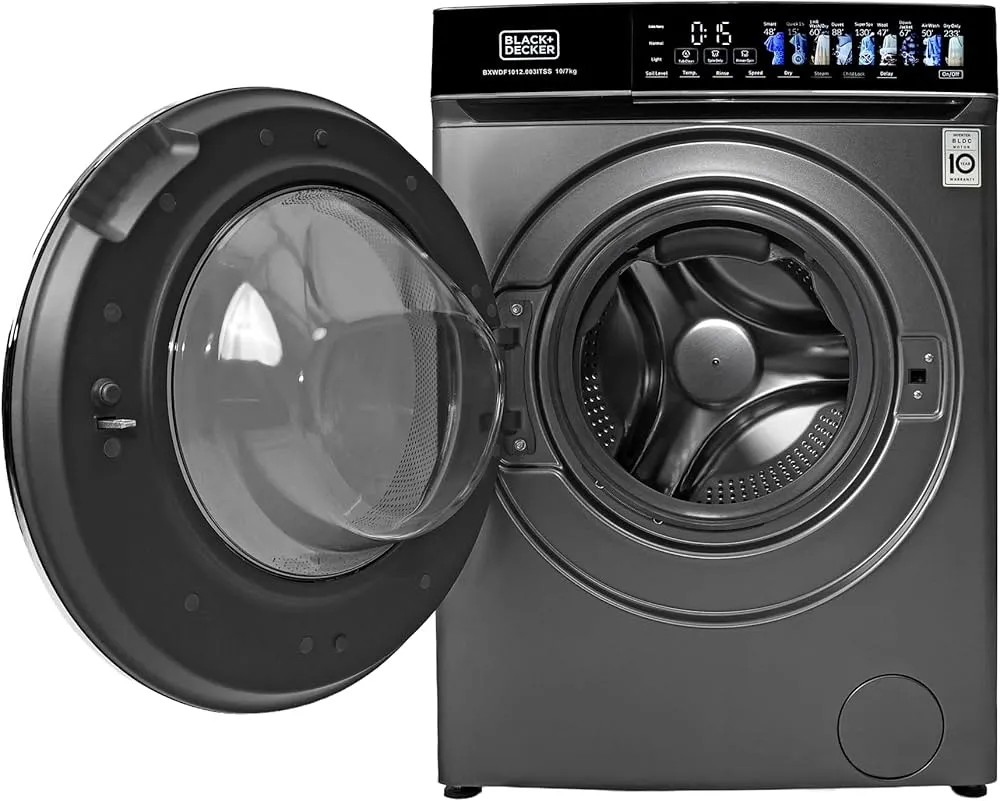 BLACK+DECKER 10kg/7kg Front Load Washer Dryer BXWDF1012.003ITSS (Dark Grey) 2