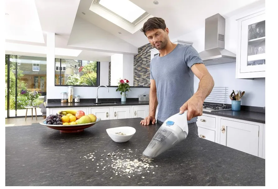 BLACK+DECKER 3.6V Cordless Handheld Portable Vacuum Cleaner With Lithium-Ion Battery 1.5Ah, 8AW Suction Power, 325ml Bowl Capacity, For Quick and Easy Cleaning NVC115JL-B5