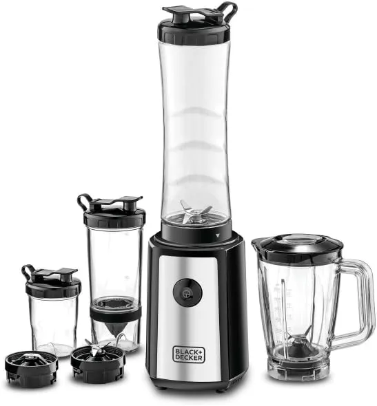 BLACK+DECKER 300W 16 Piece 4-in-1 Personal Compact Sports Blender/Smoothie Maker with Citrus Juicer & Grinder Mill SBX300BCG-B5 3
