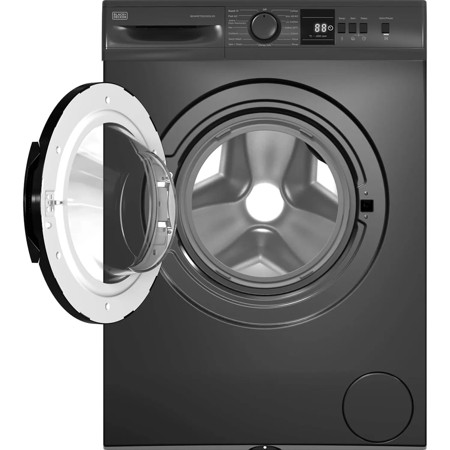 BLACK+DECKER 7kg Front Load Washing Machine BXWMF7100.001UVS (Dark Grey) 2
