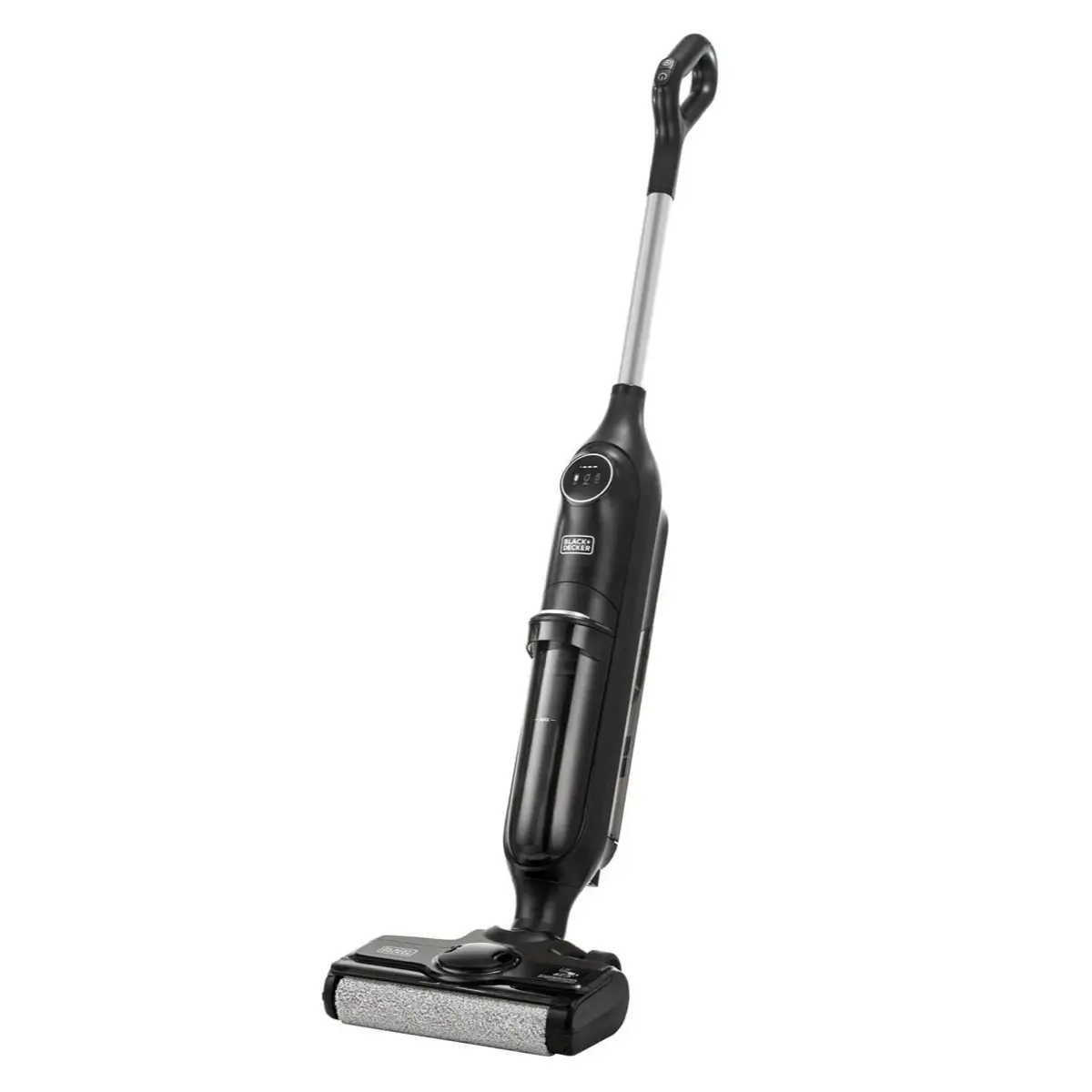 BLACK+DECKER Cordless 2-in-1 Wet & Dry Vacuum Mop, 21.6V Lithium-Ion Battery, Dual Water Tank, LED Display, Edge Cleaning & 530ml Capacity – VW216BR-B5, Black