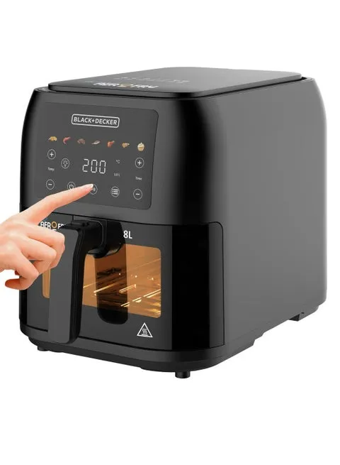 BLACK+DECKER Digital Air Fryer, 8L, 1700W, SAF80W-B5, Black