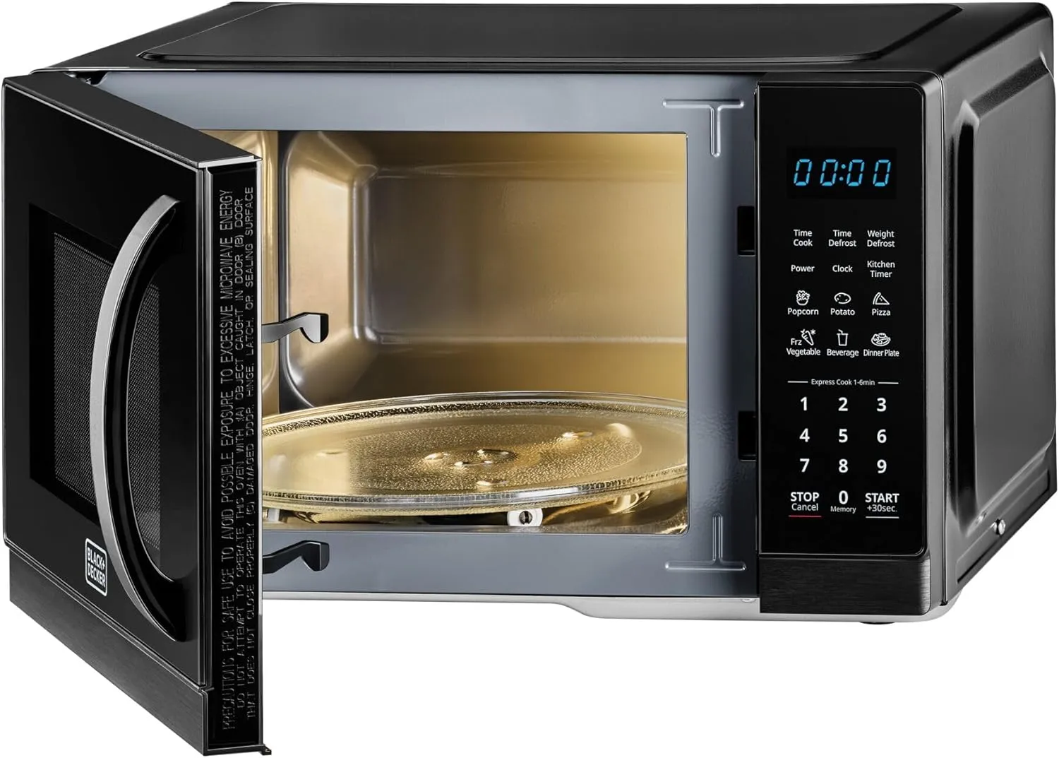 BLACK+DECKER Digital Microwave Oven, 25L, 900W, 6 Auto Programs, LED Display, 11 Power Levels, Child Lock, MZ2500P-B5 2