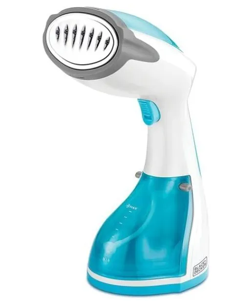 BLACK+DECKER Handheld Fabric Steamer with Steam Jet Button and Lint Remover 1200W 260ml White/Blue HST1200-B5