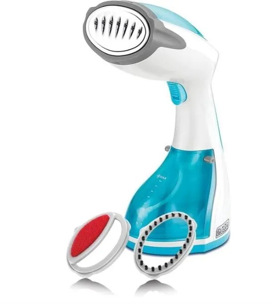 BLACK+DECKER Handheld Fabric Steamer with Steam Jet Button and Lint Remover 1200W 260ml White/Blue HST1200-B5 3