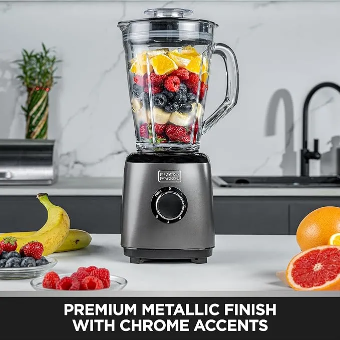 BLACK+DECKER Stainless Steel Blender & Grinder, 500W, 5-Speed with Pulse Function, SSBX525-B5 Multicolour 2