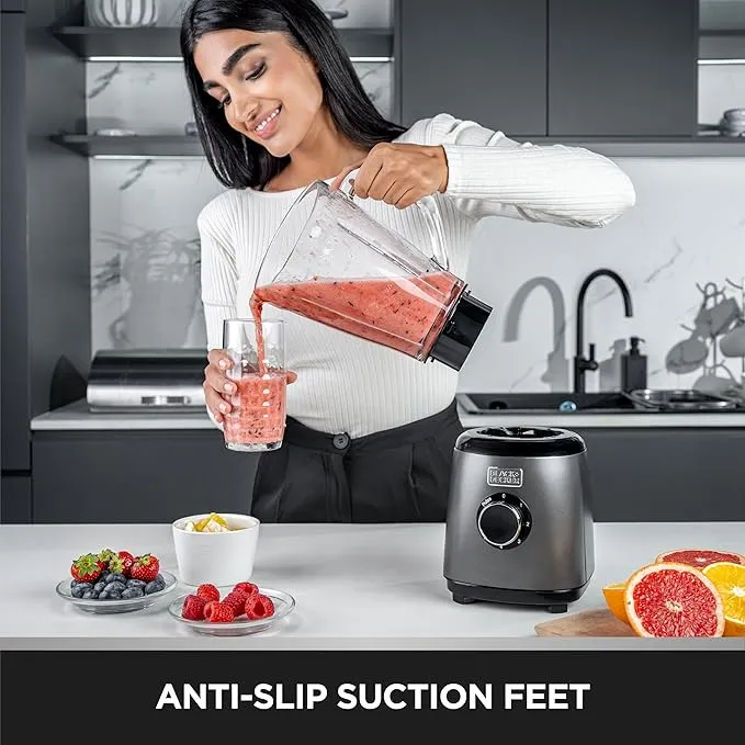 BLACK+DECKER Stainless Steel Blender & Grinder, 500W, 5-Speed with Pulse Function, SSBX525-B5 Multicolour 3