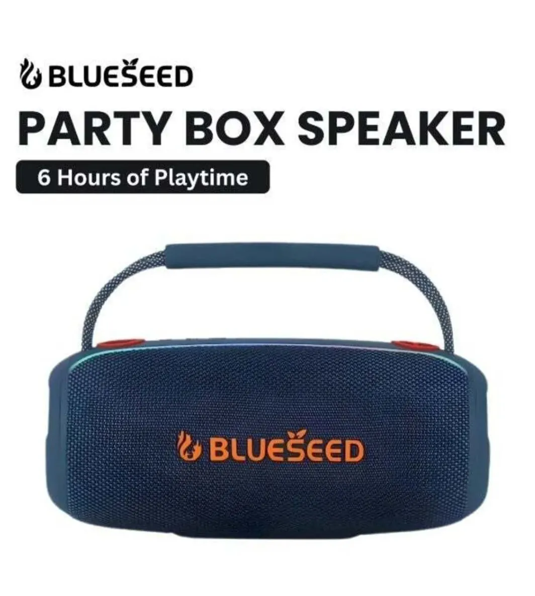 BLUESEED BS311-BL Portable Bluetooth Speaker with IPX6 Water Resistance, RGB LED Lights, Up to 12-Hour Battery Life and 10m Wireless Range – Blue