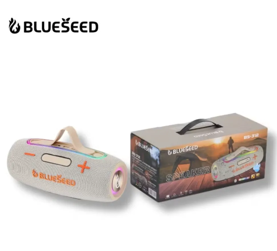BLUESEED BS312-GY Portable Bluetooth Speaker with Bluetooth 5.3, Dual RGB LED Panels, 3000mAh Battery and 10m Wireless Range – Grey 2