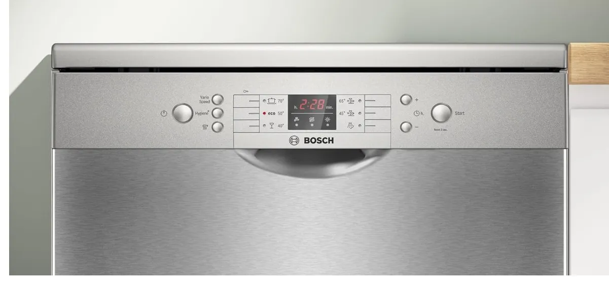Bosch Series 2, Free-Standing Dishwasher, VarioSpeed, HygienePlus 60 cm, Brushed steel anti-fingerprint SMS26AI00M 2