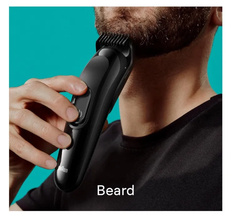 Braun All-In-One Style Kit Series 3 SK3400, 4-in1 Face & Head Trimming Kit, Ultra Sharp Blade, Rechargeable 50 Mins Cordless Runtime - Black
