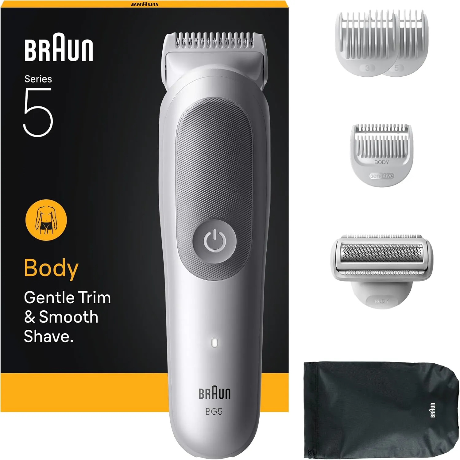 Braun Body Groomer Series 5, +6 Grooming Tools, Trim & Shave Hair, BG5550