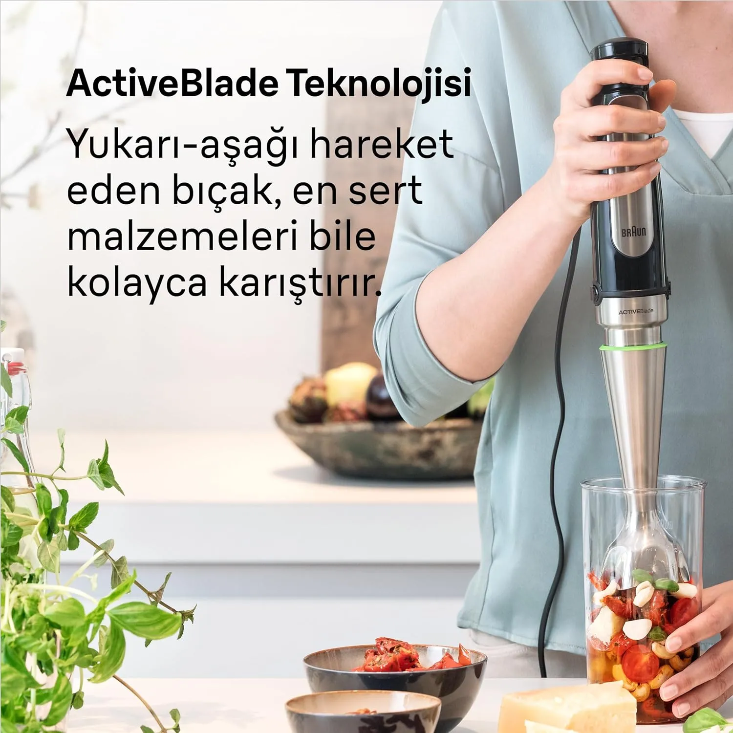 Braun Hand Blender Multiquick 7 1000W With 600Ml Bpa-Free Beaker, 1.5L Food Processor, Whisk, Easy Smartspeed, Splashcontrol & Powerbell PlUS Technology Mq 7075X Black 3