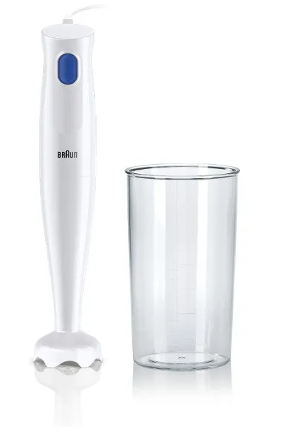 Braun MultiQuick 1 Hand Blender 450 Watts, 1 Speed, Light-Weight, BPA Free, Dishwasher Safe, Plastic - MQ 10.001P