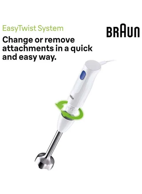 Braun MultiQuick 1 Hand Blender One Speed 450W 0.350L Chopper & 0.600L Beaker MQ10.201MWH White 4