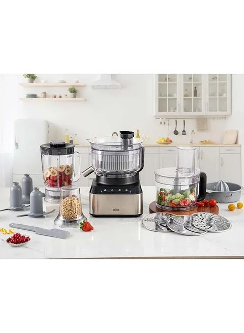 Braun PurEase 12-in-1 Food Processor, 2.1 L Bowl, 1.2 L Blender, 800 W, FP3235SI Grey 2