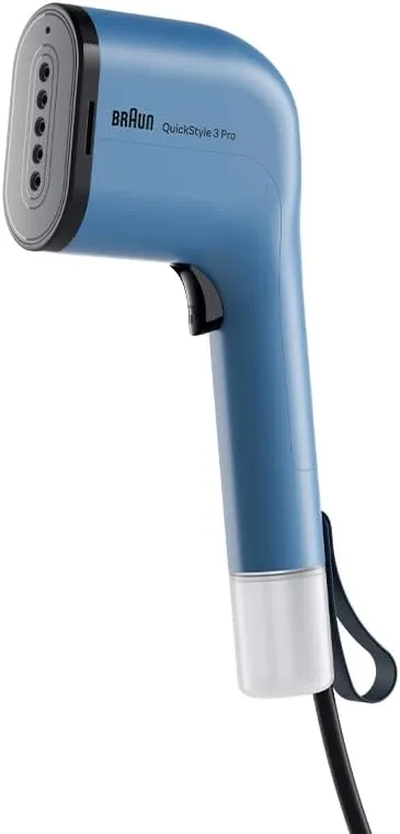 Braun QuickStyle 3 GS3024BL Vertical Iron, Compact and Lightweight, Steam Iron with Quick Heating, Steam 22 g/min, Removable Tank 120 ml, Heat Resistant Cover, 1100 W, Blue