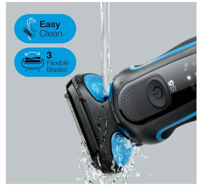 Braun Series 5 51-B1000s Electric Shaver, Wet & Dry, Rechargeable, Cordless Foil Shaver, Blue