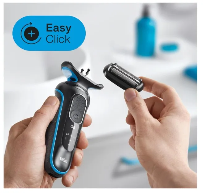 Braun Series 5 51-B1000s Electric Shaver, Wet & Dry, Rechargeable, Cordless Foil Shaver, Blue 4