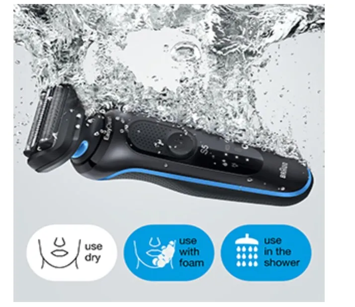 Braun Series 5 51-B1000s Electric Shaver, Wet & Dry, Rechargeable, Cordless Foil Shaver, Blue 5