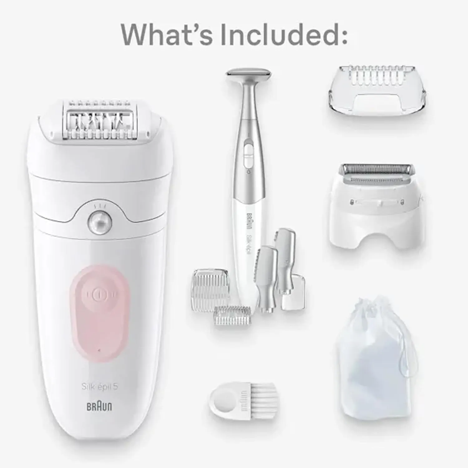 Braun Silk-épil 5 SE 5-230 Wet & Dry Epilator, Catches Hairs 3 X Shorter Than Wax, +9 Extras Including Bikini Trimmer, Shaver Head and Trimmer Cap, German Made, Smart Light, Rechargeable Hair Removal 5