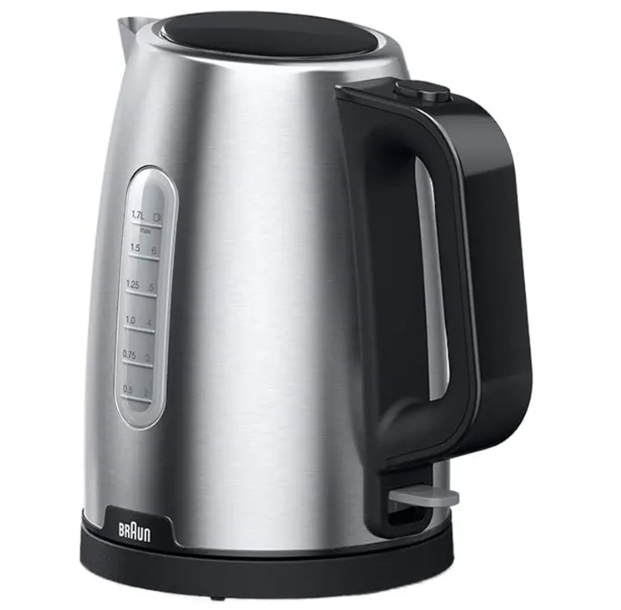 Braun WK 1500 BK PurShine Water kettle, 2200 Watts, 1.7L Capacity, Black, Stainless Steel 3