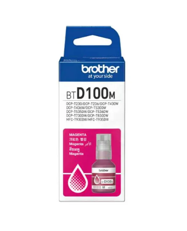 Brother BTD100M Magenta Ink Bottle – Genuine Brother Ink – Approx. 5,000 Pages