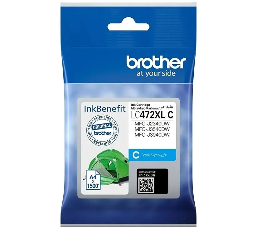 Brother LC472XLC Cyan Ink Cartridge – Genuine High Yield Ink – ~1,500 Pages