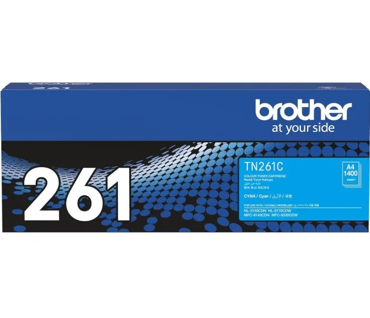 Brother TN-261C Cyan Toner Cartridge – Genuine Standard Yield Colour Laser Toner – ~1,400 Pages