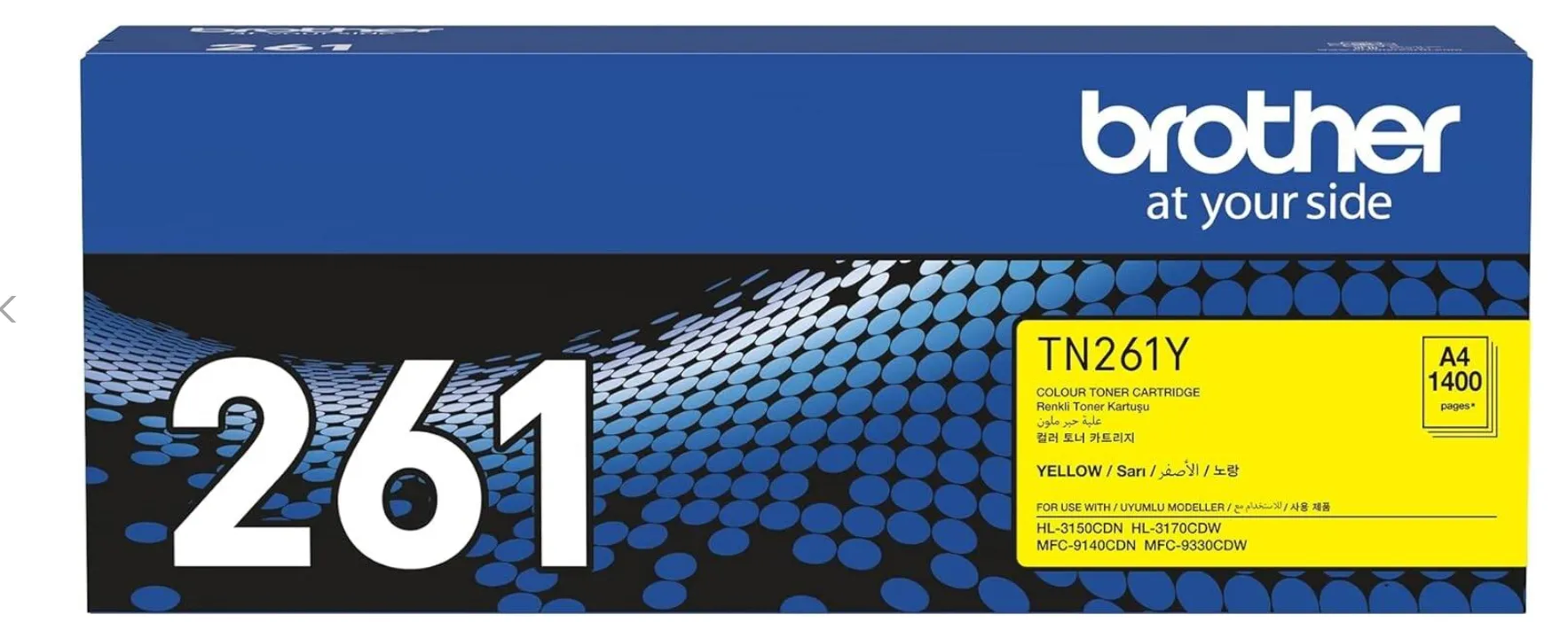 Brother TN-261Y Yellow Toner Cartridge – Genuine Standard Yield Colour Laser Toner – ~1,400 Pages