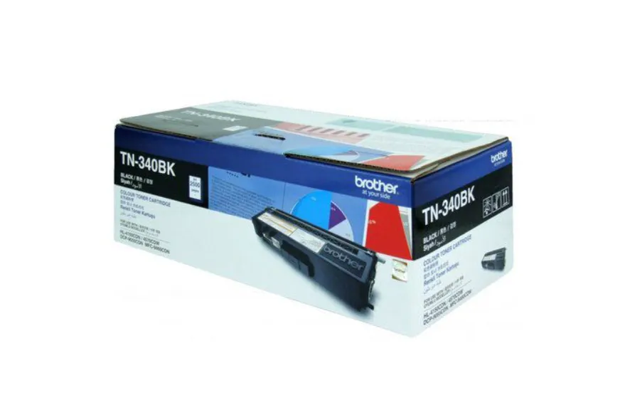 Brother TN-340BK Black Toner Cartridge – Genuine Standard Yield Laser Toner – ~2,500 Pages