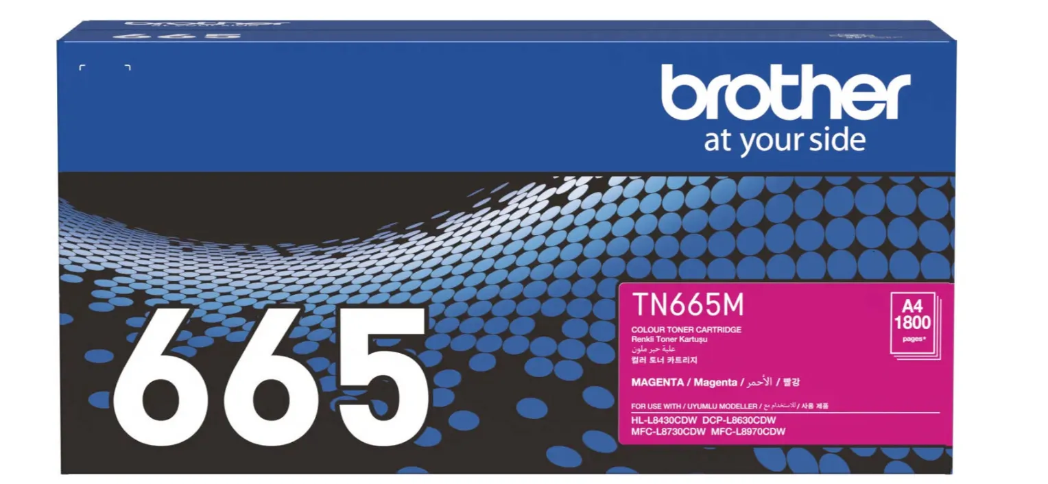 Brother TN-665M Magenta Toner Cartridge – Genuine Standard Yield Laser Toner – ~1,800 Pages