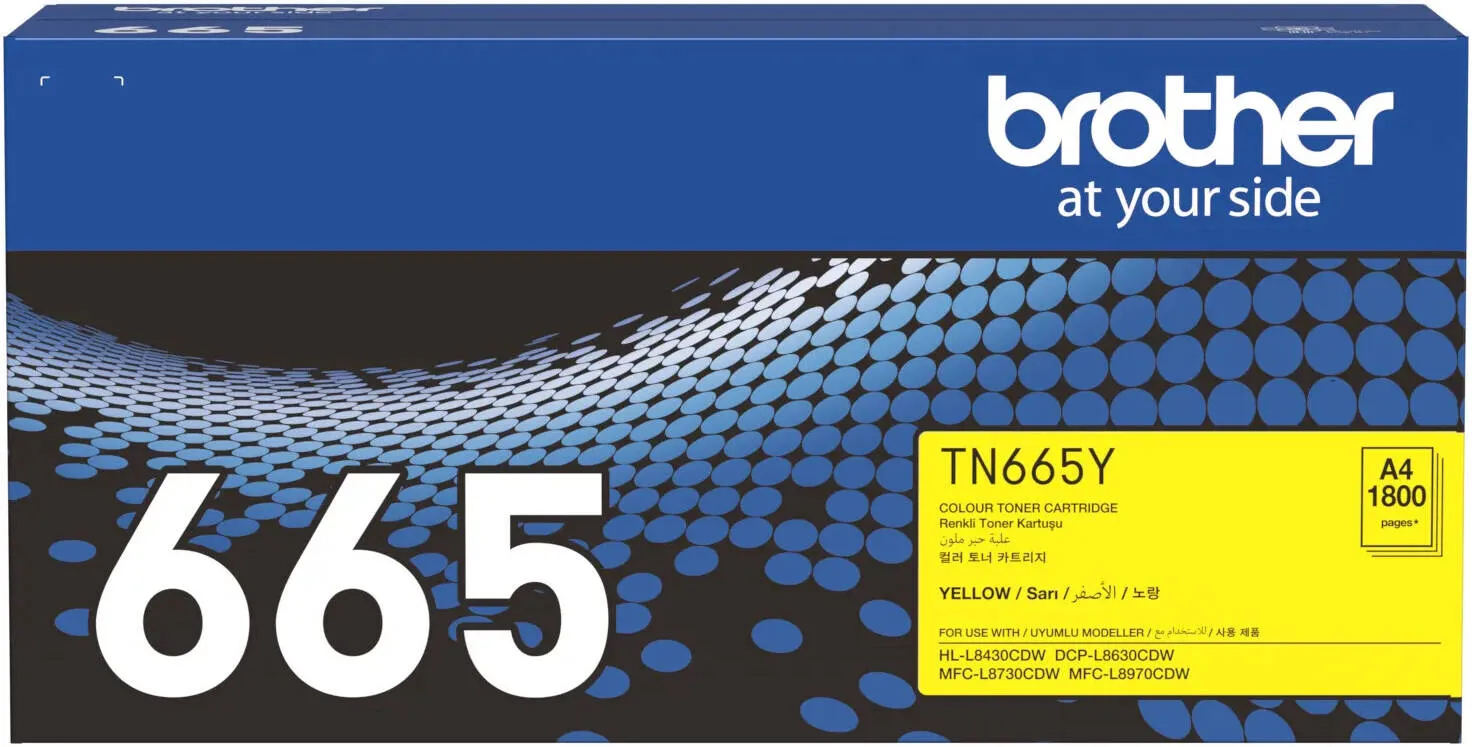 Brother TN-665Y Yellow Toner Cartridge – Genuine Standard Yield Laser Toner – ~1,800 Pages