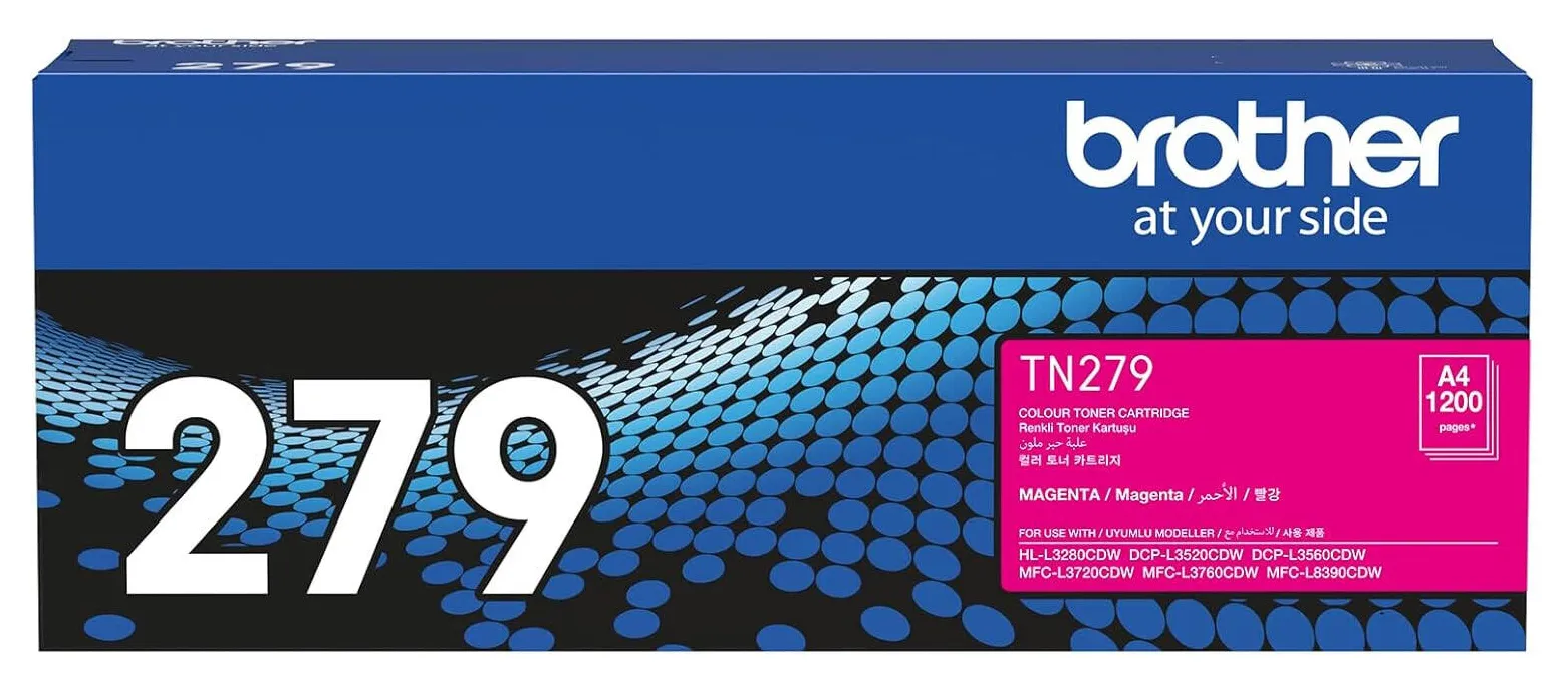 Brother TN279 Toner Cartridge, Up to 1200 Pages Yield, Magenta | TN279M