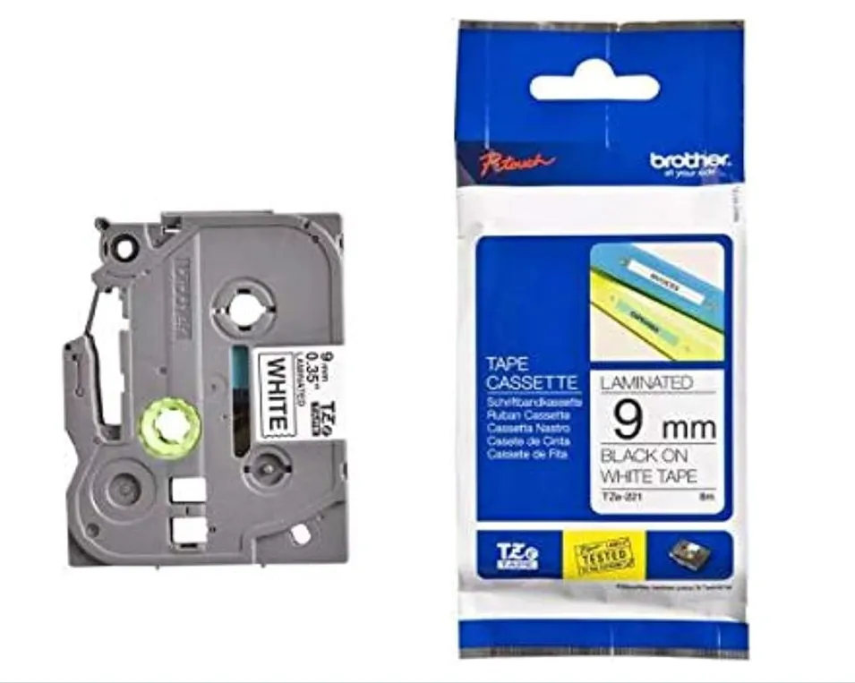 Brother TZe-221 Label Tape Cassette – 9mm Black on White – Laminated Durable Tape