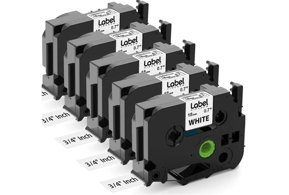 Brother TZe-241 Label Tape Cassette – 18mm Black on White – Laminated P-touch Tape 2