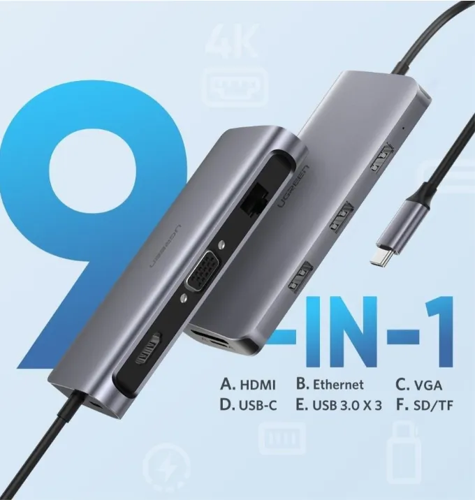 CM498-15600 UGREEN USB-C MULTIFUNCTION ADAPTER 9 IN 1 3