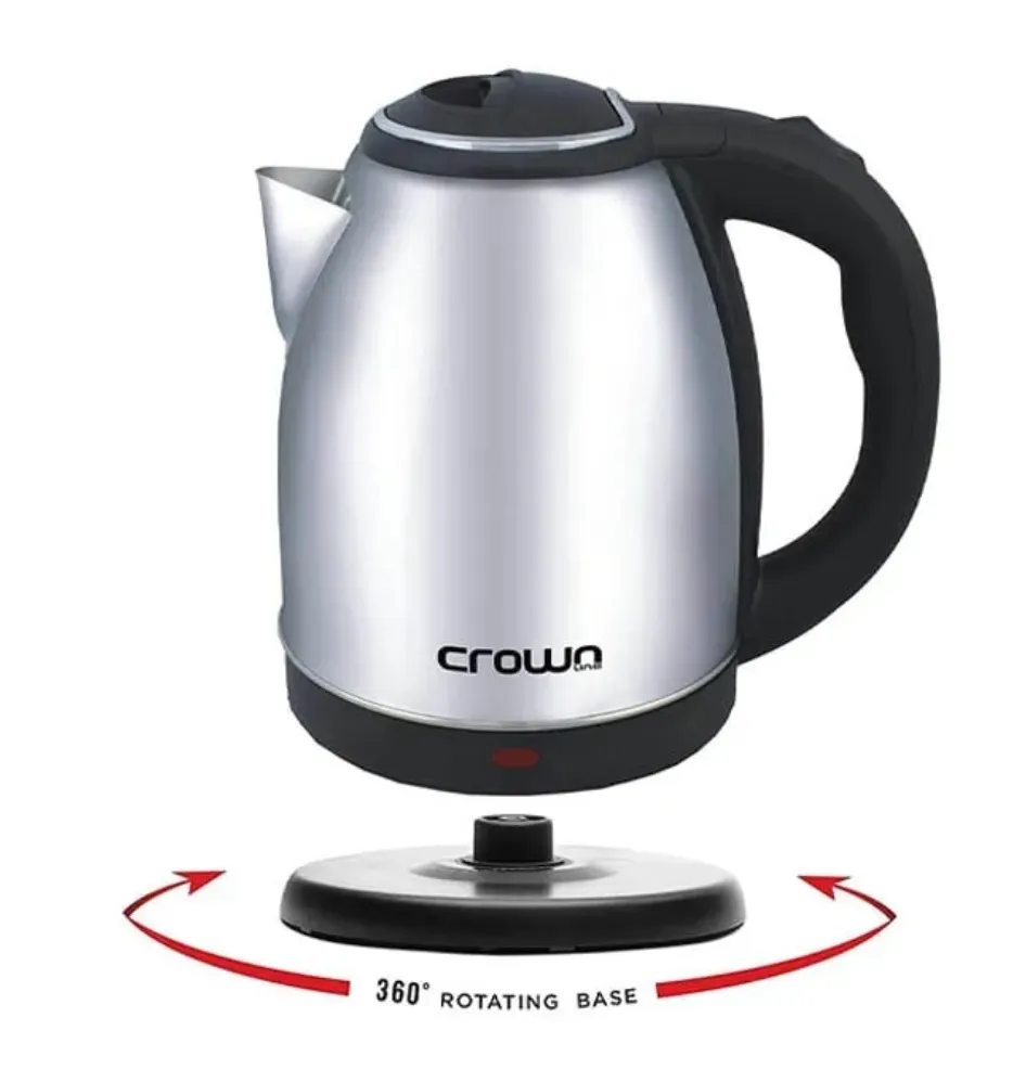 CrownLine KT-157 Electric Kettle, 1.8L, Stainless Steel, Silver, 1800–2200W 4